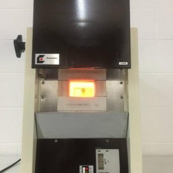 Carbolite Gero VMF挥发性物质炉灰化燃烧和煤和焦炭测试炉1000C最大坩埚温度，黑色罩设计